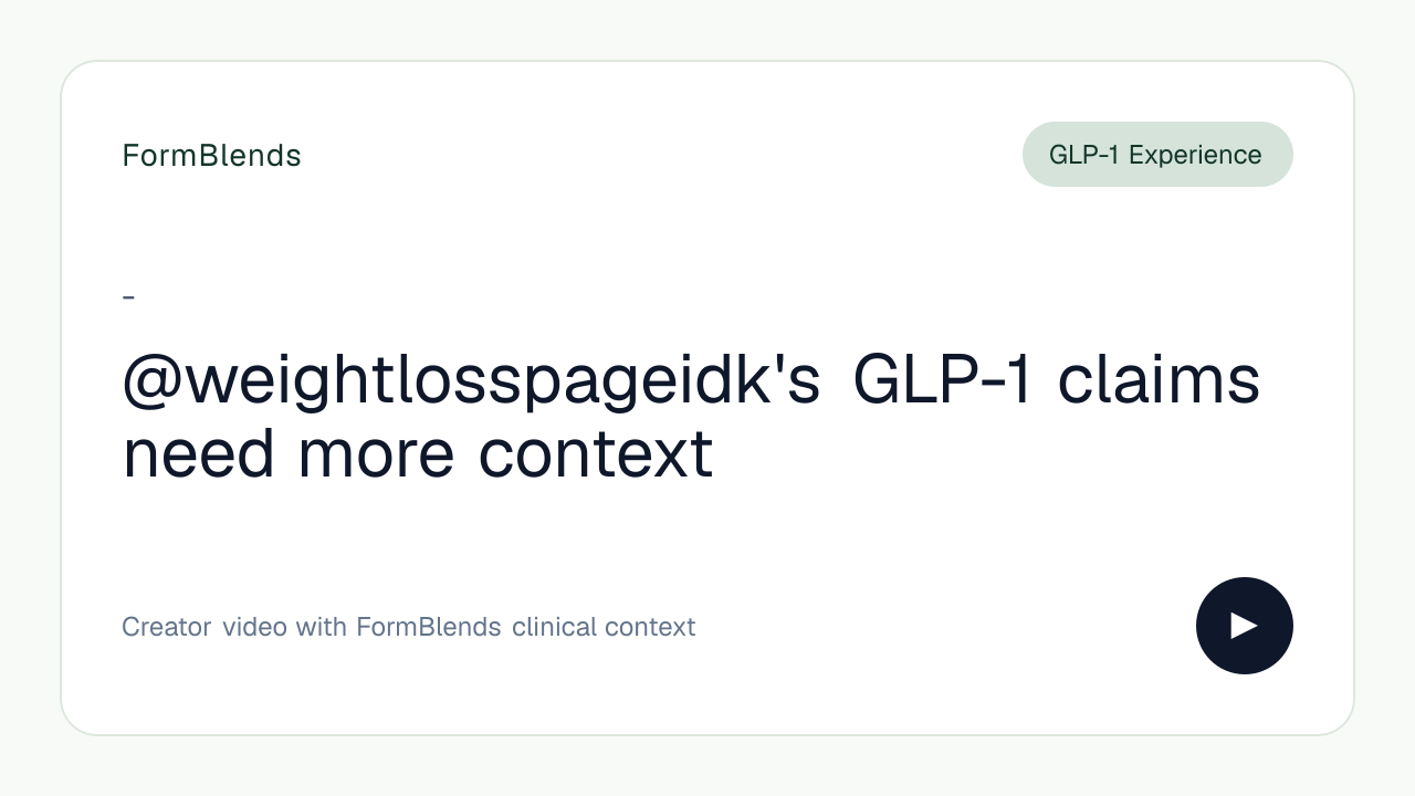 @weightlosspageidk's GLP-1 claims need more context
