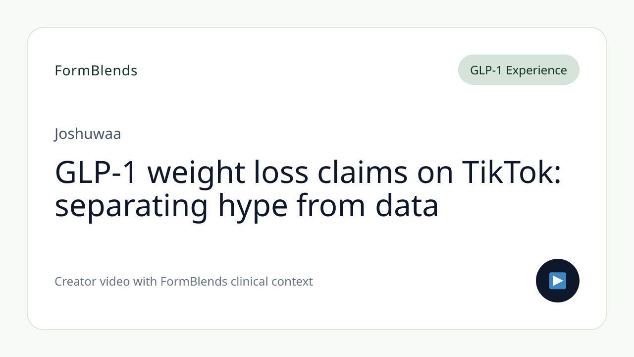 GLP-1 weight loss claims on TikTok: separating hype from data
