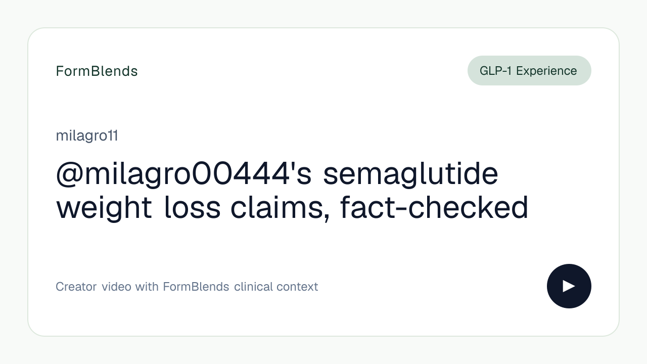 @milagro00444's semaglutide weight loss claims, fact-checked