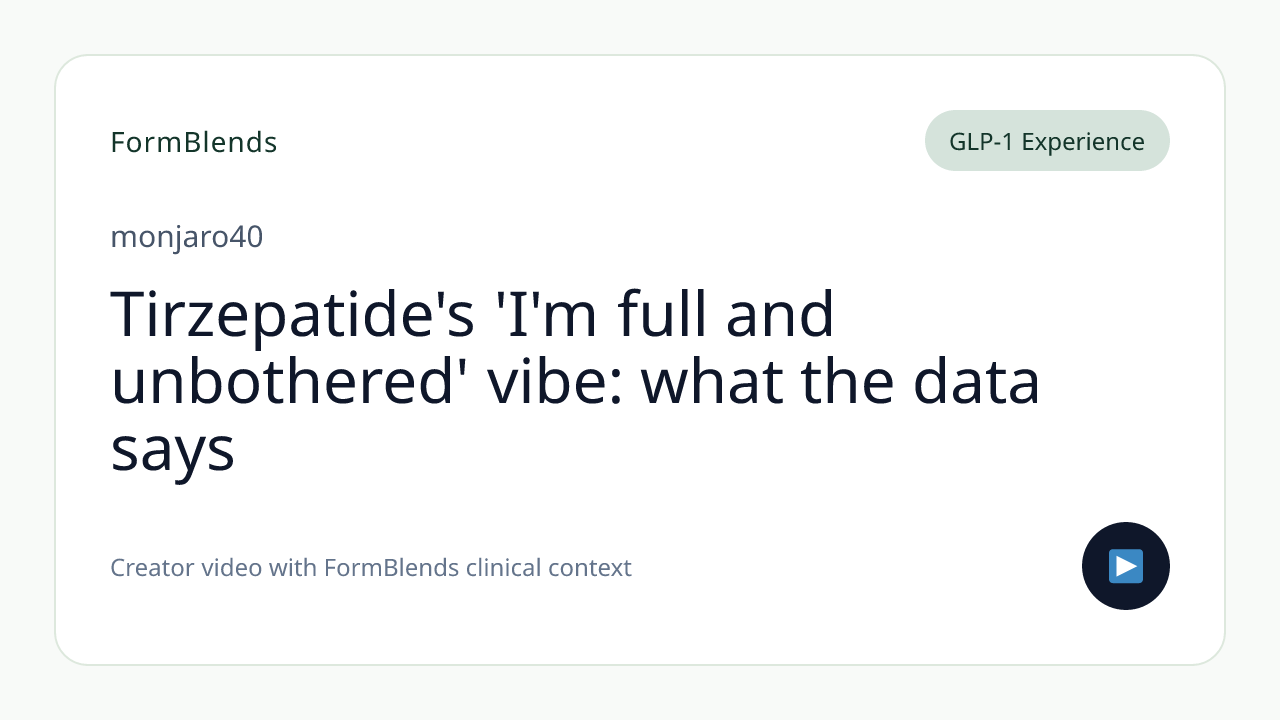 Tirzepatide's 'I'm full and unbothered' vibe: what the data says