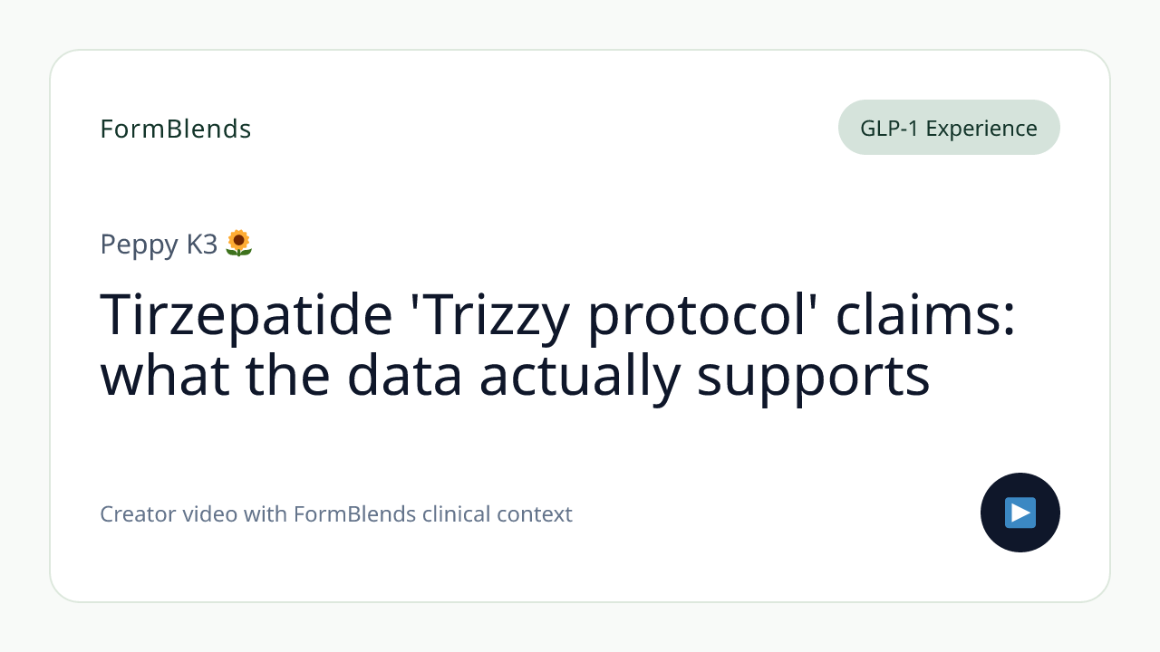 Tirzepatide 'Trizzy protocol' claims: what the data actually supports
