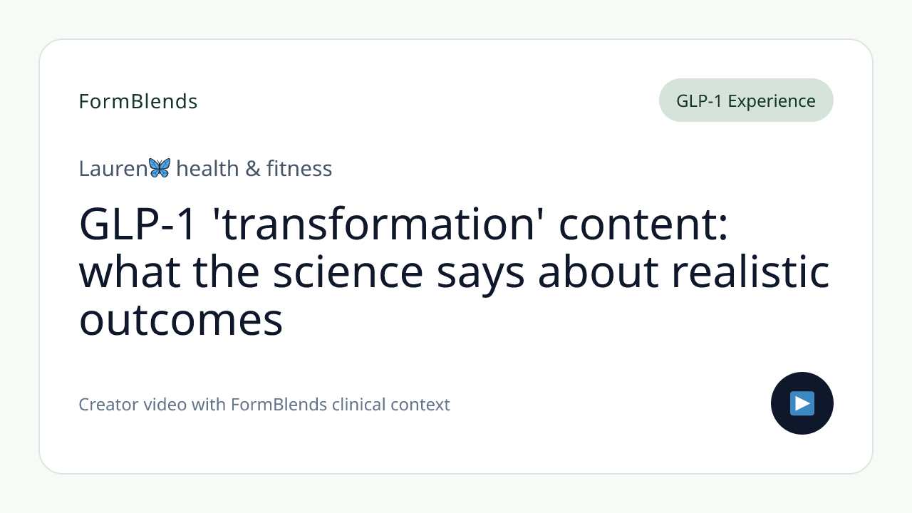 GLP-1 'transformation' content: what the science says about realistic outcomes