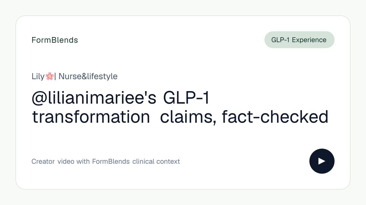 @lilianimariee's GLP-1 transformation claims, fact-checked