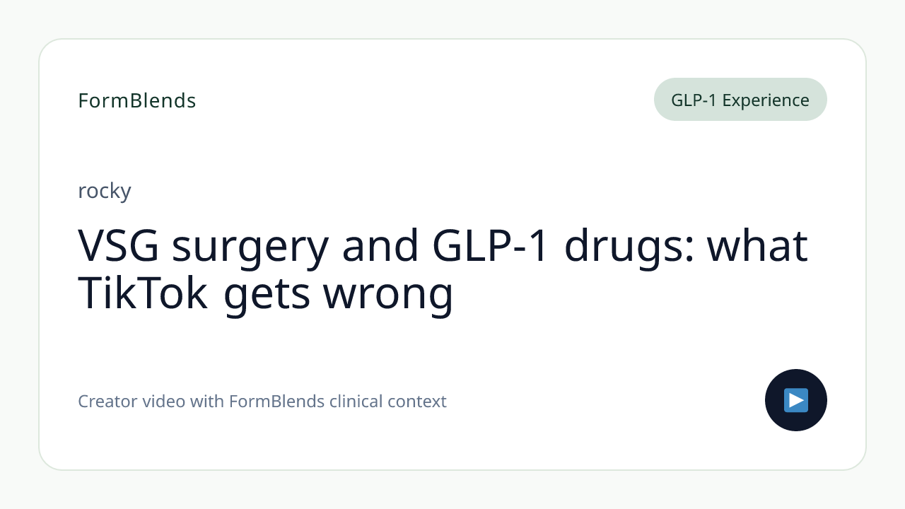 VSG surgery and GLP-1 drugs: what TikTok gets wrong