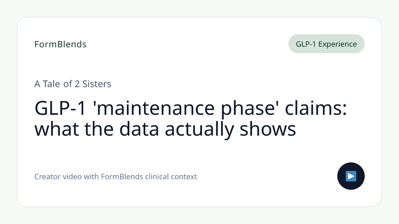 GLP-1 'maintenance phase' claims: what the data actually shows
