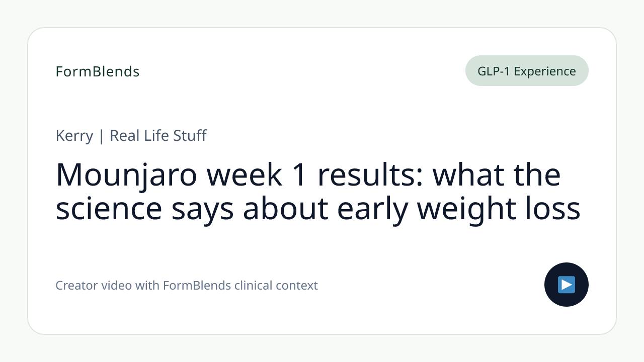 Mounjaro week 1 results: what the science says about early weight loss
