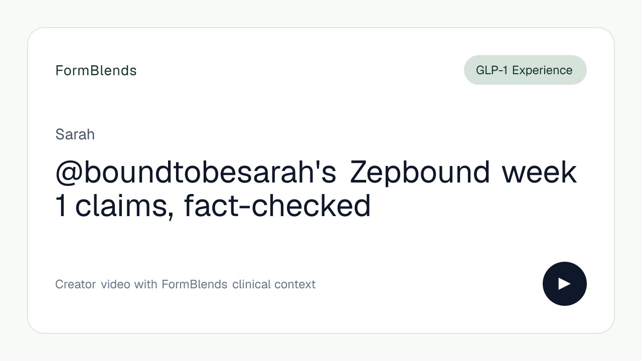 @boundtobesarah's Zepbound week 1 claims, fact-checked