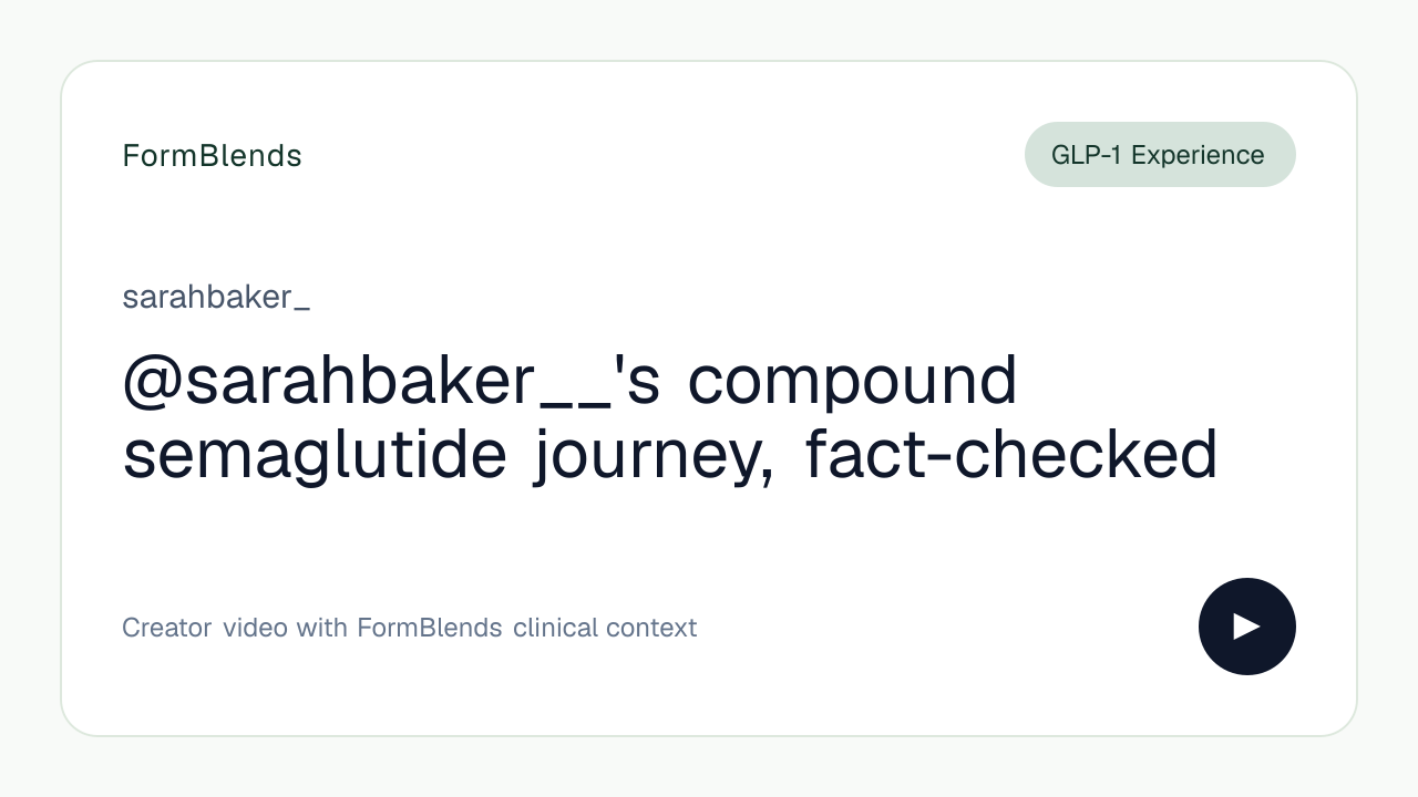 @sarahbaker__'s compound semaglutide journey, fact-checked