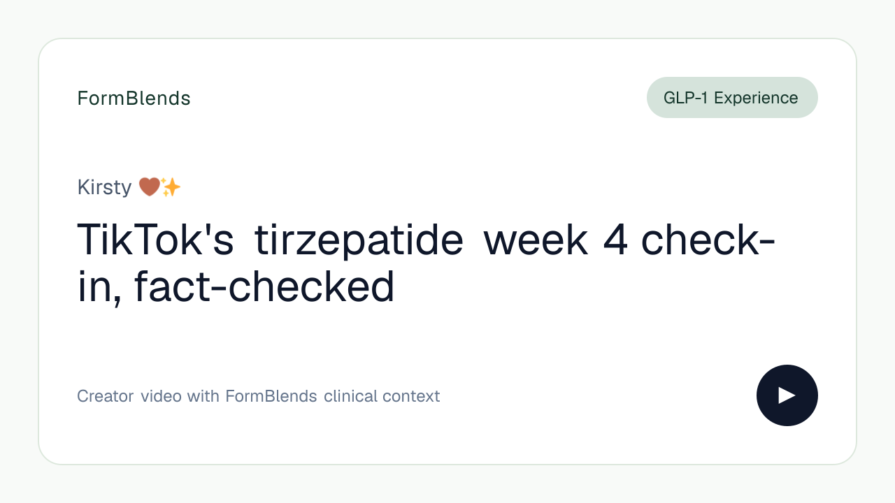 TikTok's tirzepatide week 4 check-in, fact-checked