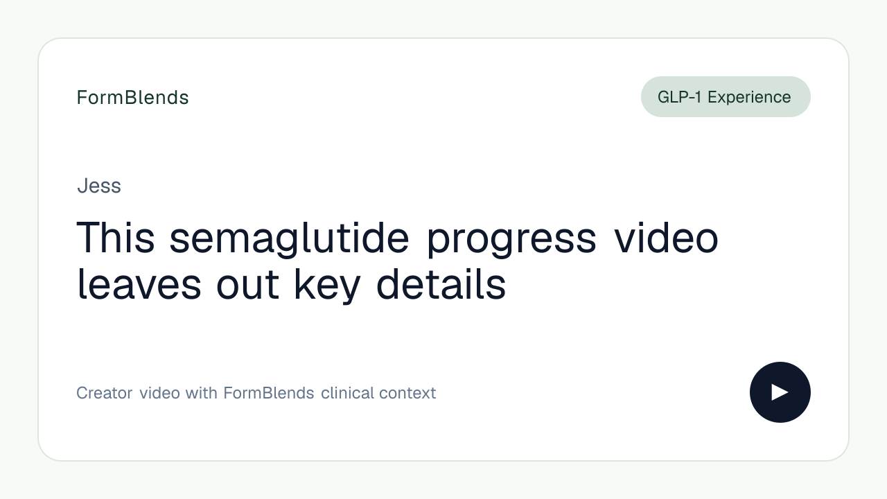 This semaglutide progress video leaves out key details