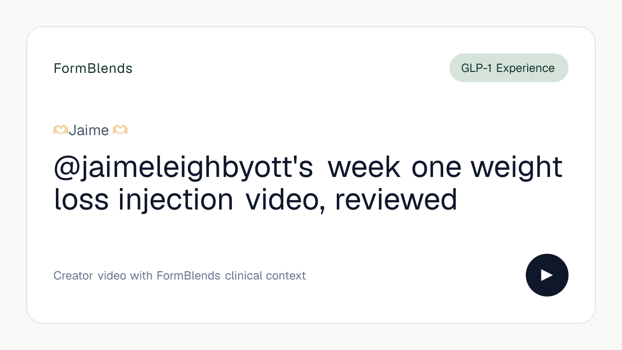@jaimeleighbyott's week one weight loss injection video, reviewed