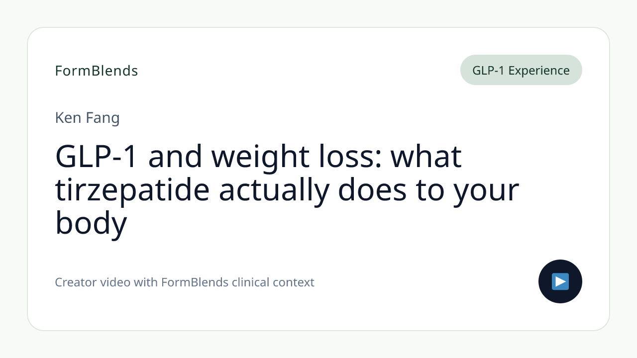GLP-1 and weight loss: what tirzepatide actually does to your body