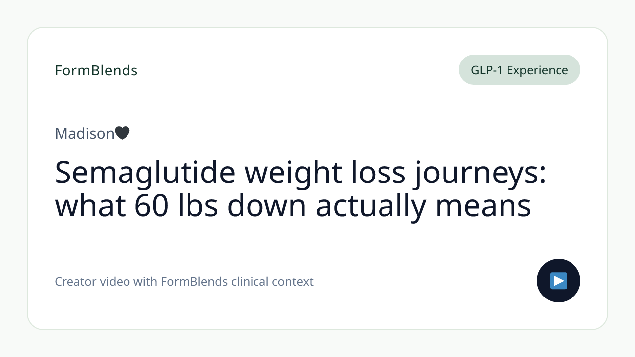Semaglutide weight loss journeys: what 60 lbs down actually means