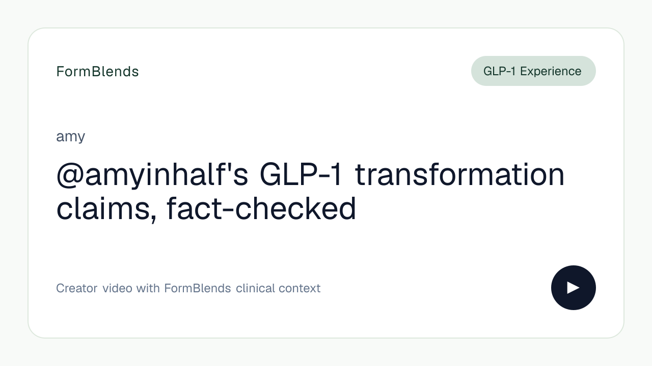 @amyinhalf's GLP-1 transformation claims, fact-checked