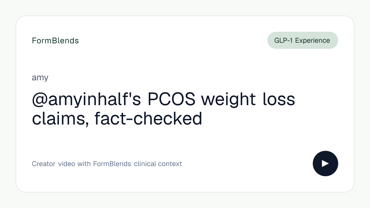 @amyinhalf's PCOS weight loss claims, fact-checked