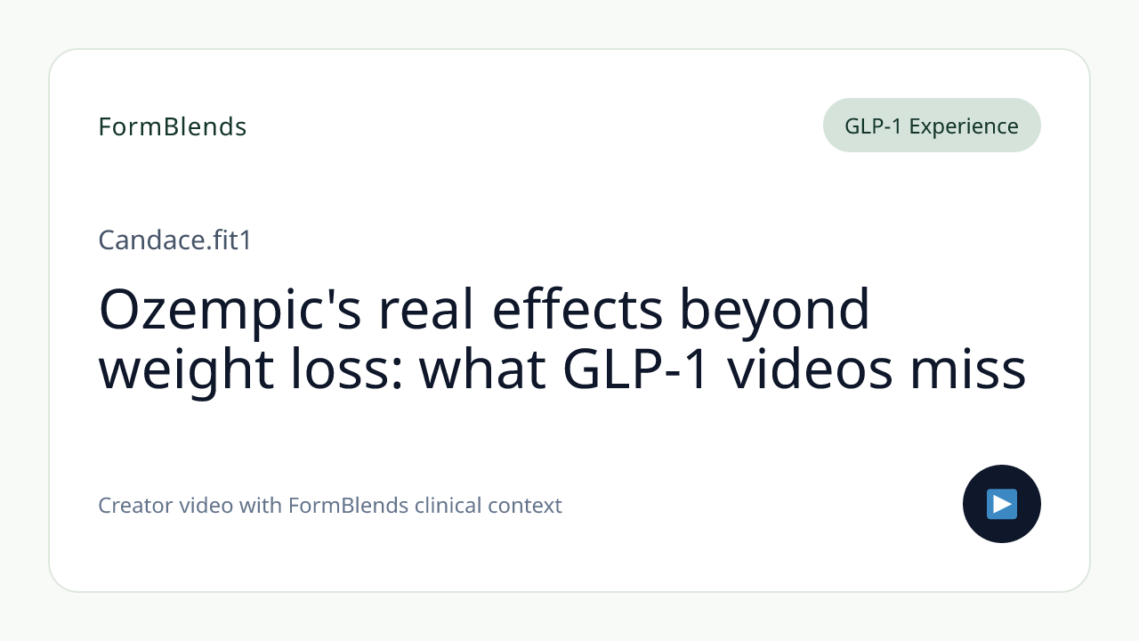 Ozempic's real effects beyond weight loss: what GLP-1 videos miss