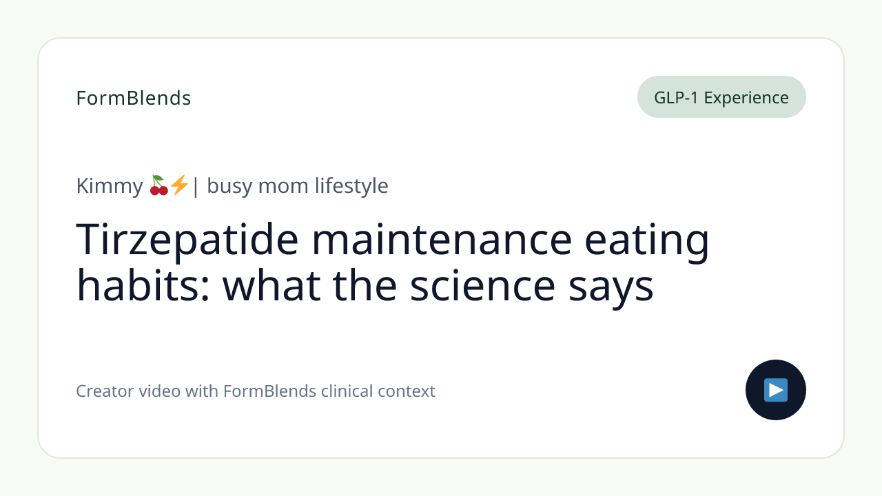 Tirzepatide maintenance eating habits: what the science says