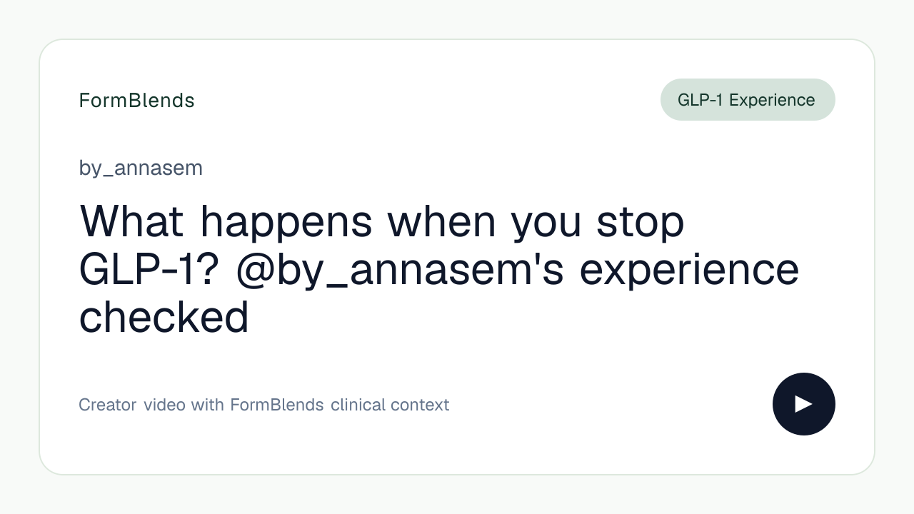 What happens when you stop GLP-1? @by_annasem's experience checked