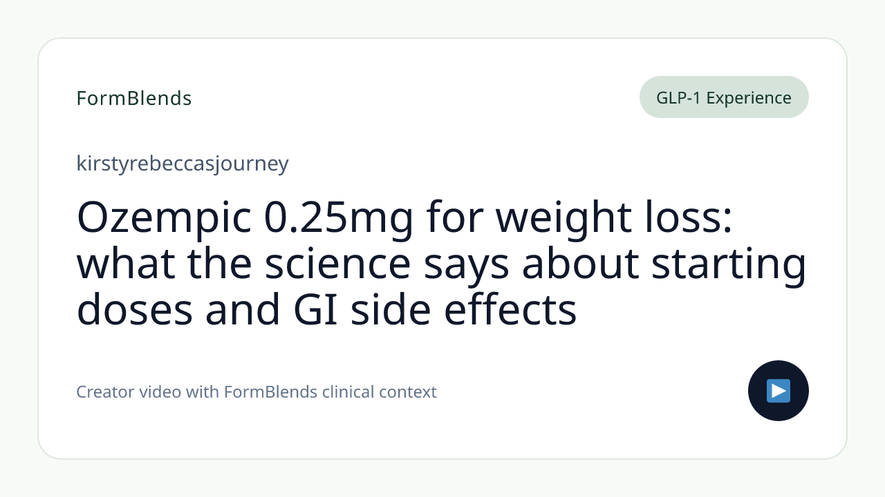 Ozempic 0.25mg for weight loss: what the science says about starting doses and GI side effects