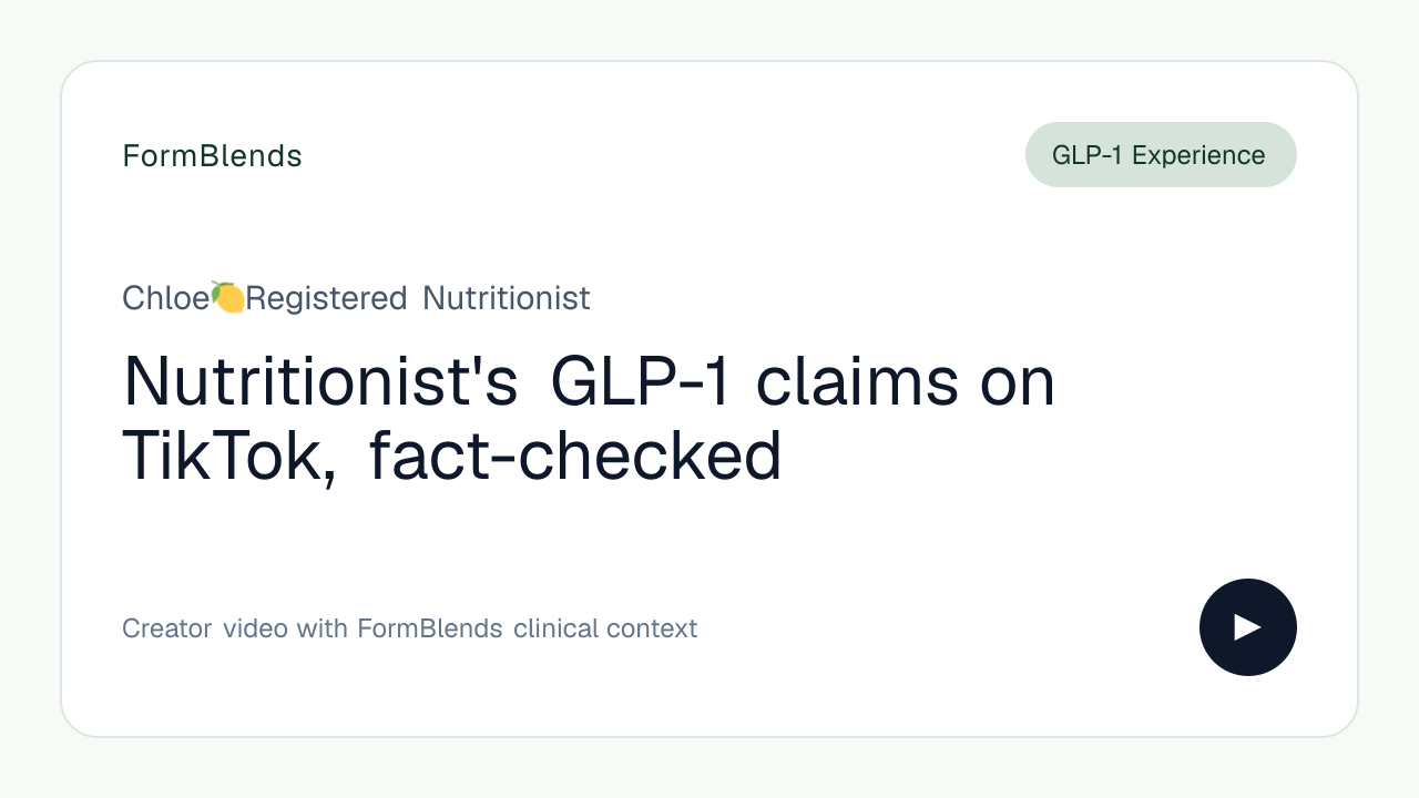 Nutritionist's GLP-1 claims on TikTok, fact-checked