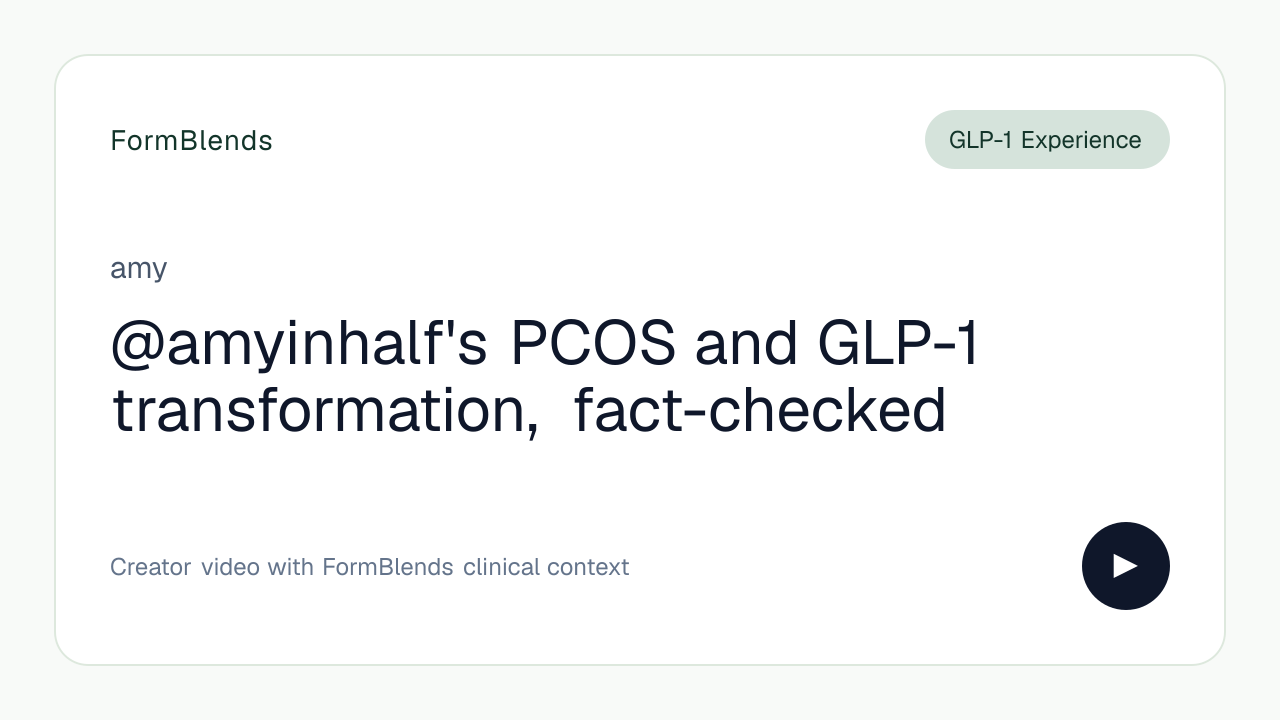 @amyinhalf's PCOS and GLP-1 transformation, fact-checked
