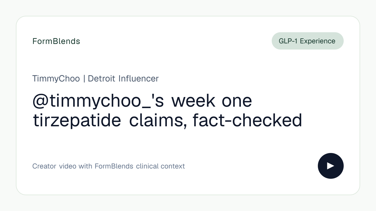 @timmychoo_'s week one tirzepatide claims, fact-checked