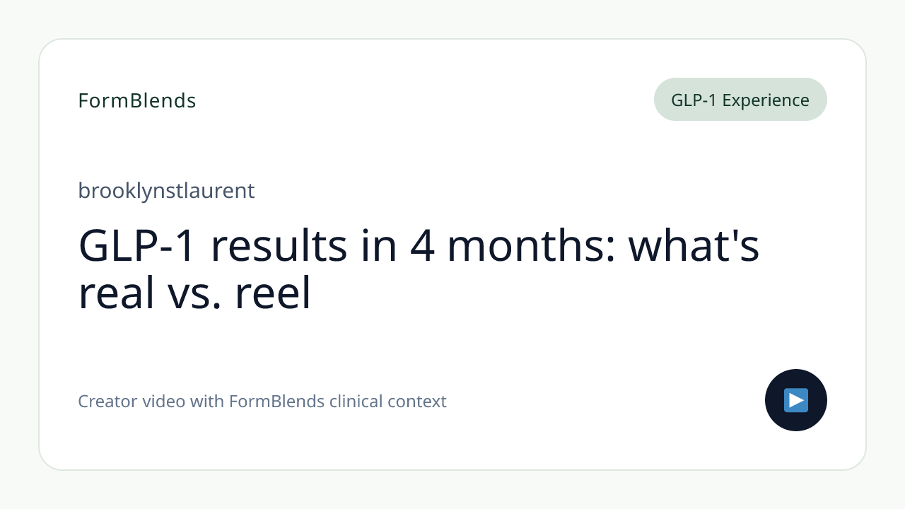 GLP-1 results in 4 months: what's real vs. reel