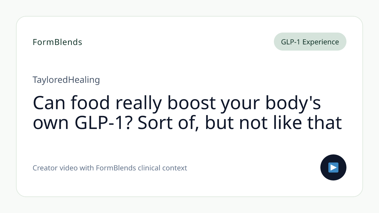 Can food really boost your body's own GLP-1? Sort of, but not like that