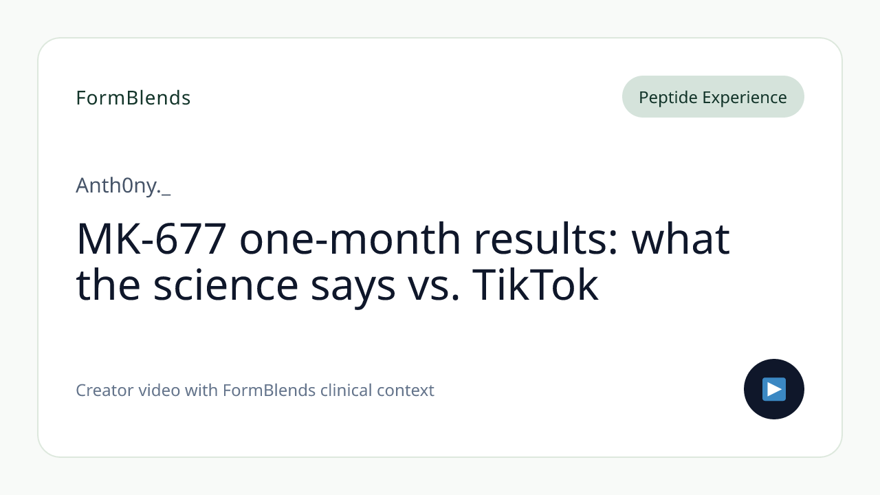 MK-677 one-month results: what the science says vs. TikTok