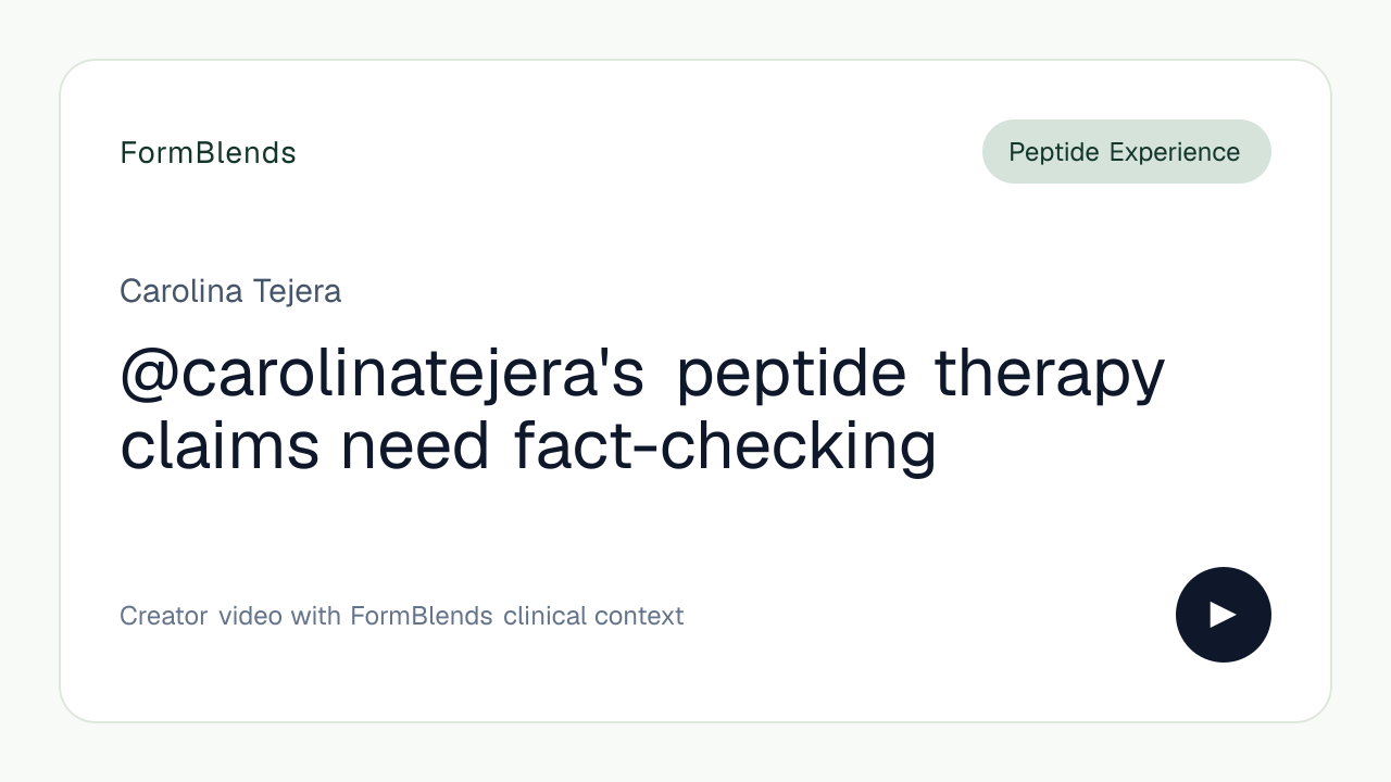@carolinatejera's peptide therapy claims need fact-checking