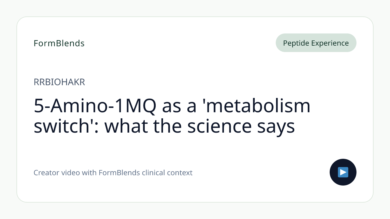 5-Amino-1MQ as a 'metabolism switch': what the science says