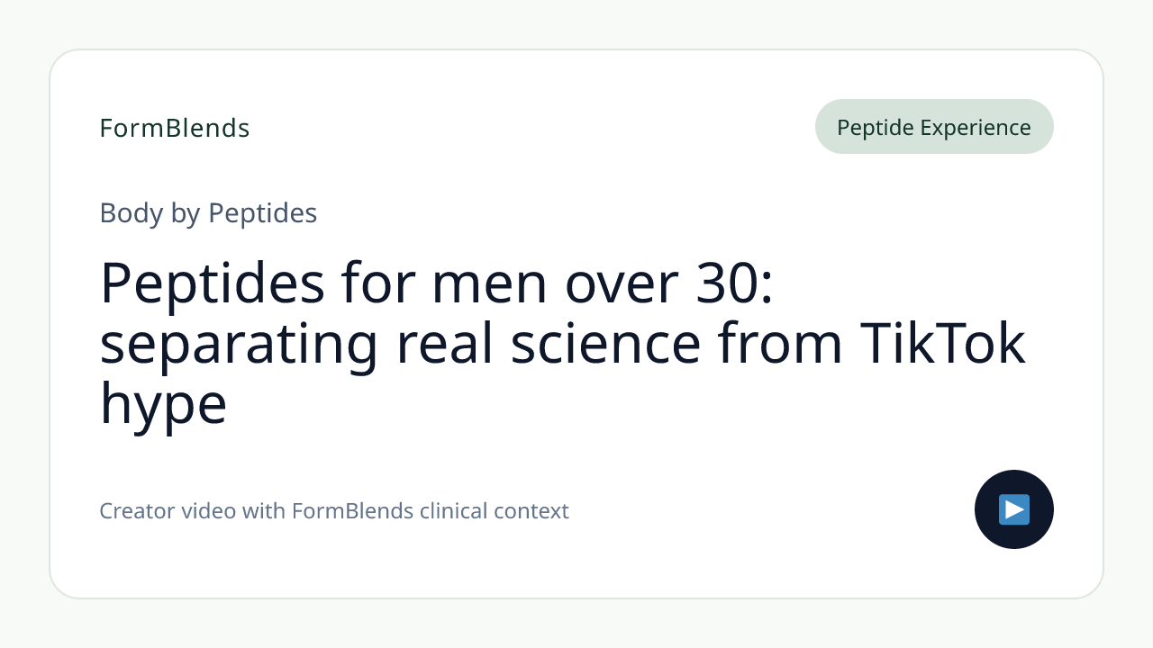 Peptides for men over 30: separating real science from TikTok hype