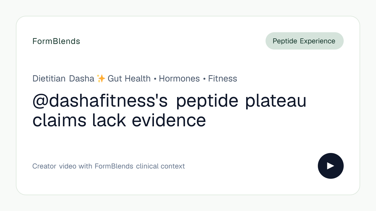 @dashafitness's peptide plateau claims lack evidence
