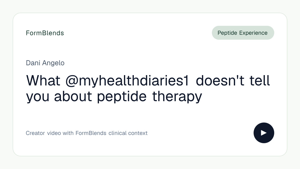 What @myhealthdiaries1 doesn't tell you about peptide therapy