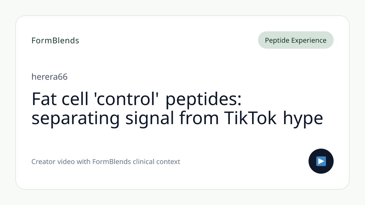 Fat cell 'control' peptides: separating signal from TikTok hype