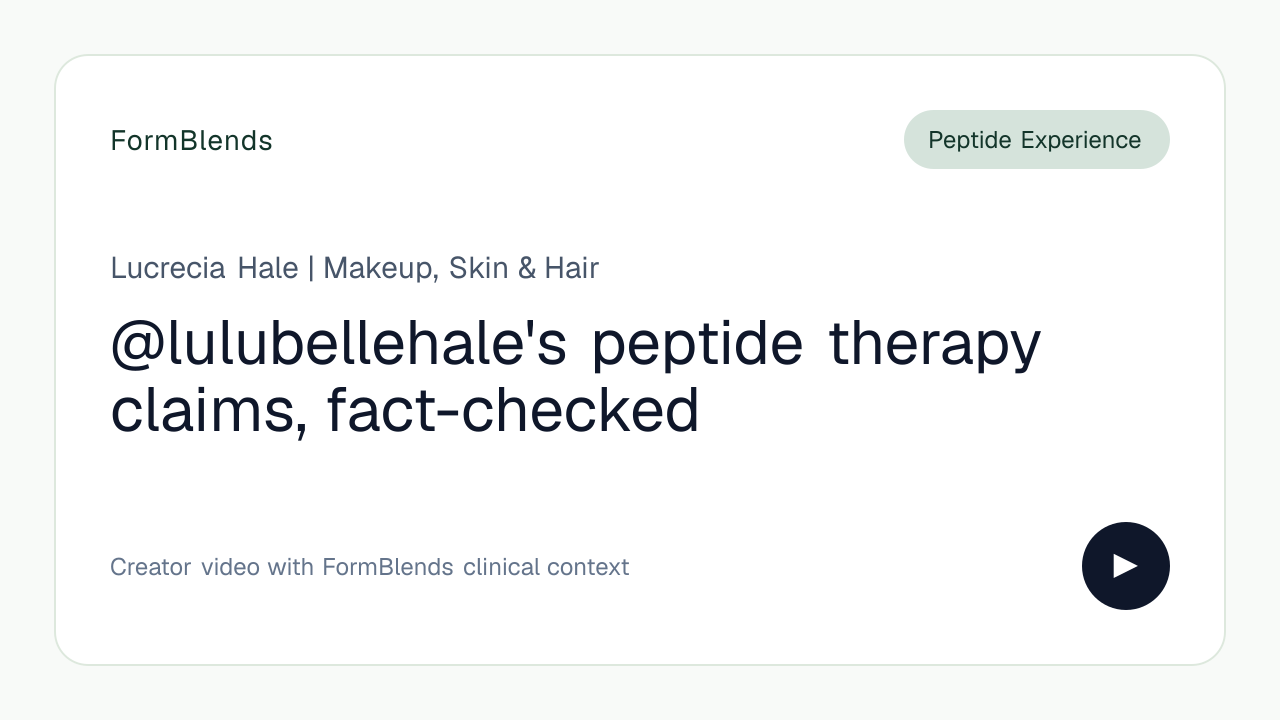 @lulubellehale's peptide therapy claims, fact-checked