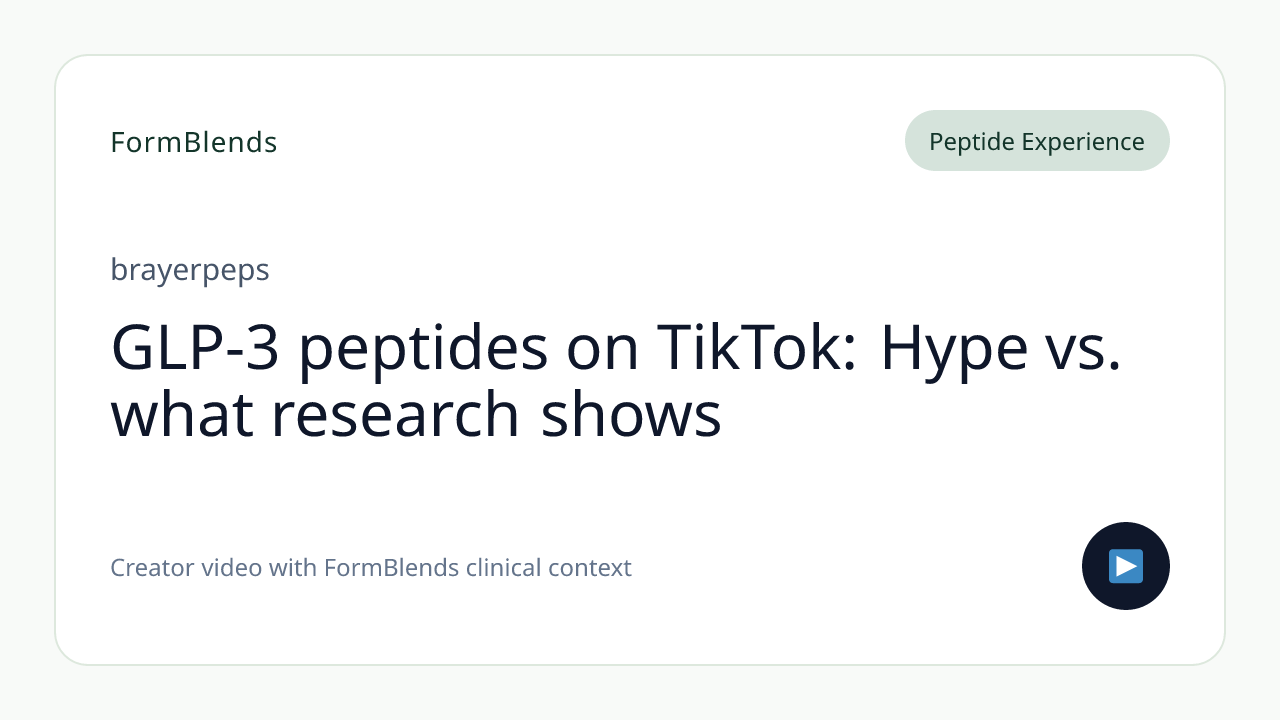 GLP-3 peptides on TikTok: Hype vs. what research shows