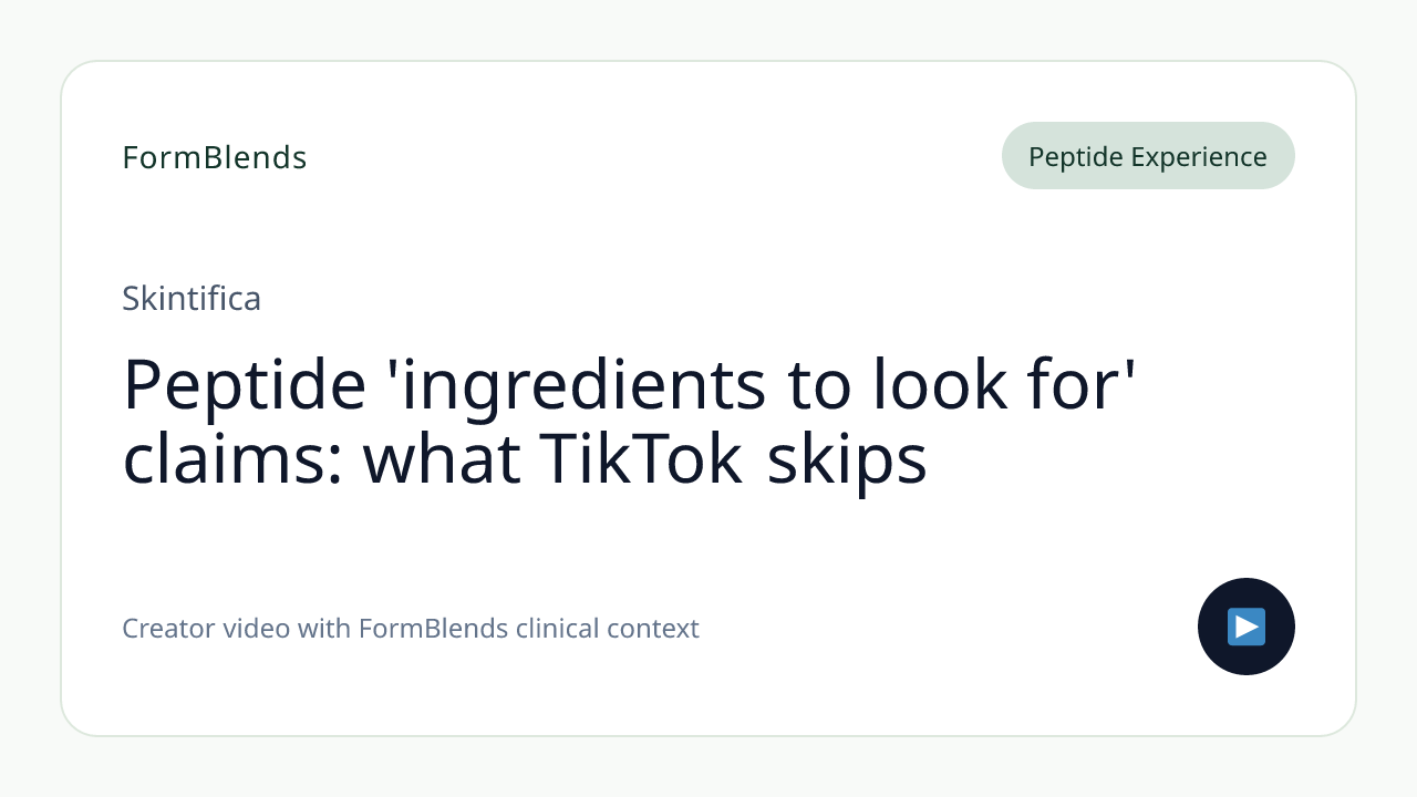 Peptide 'ingredients to look for' claims: what TikTok skips