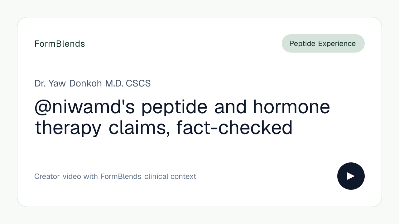 @niwamd's peptide and hormone therapy claims, fact-checked