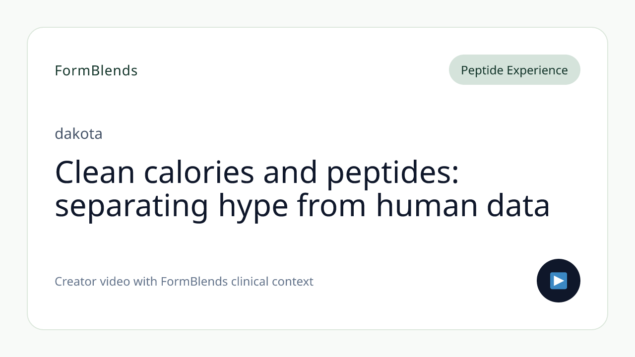 Clean calories and peptides: separating hype from human data