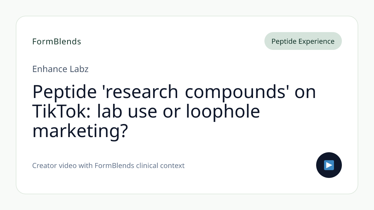 Peptide 'research compounds' on TikTok: lab use or loophole marketing?