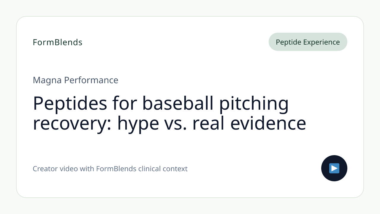 Peptides for baseball pitching recovery: hype vs. real evidence