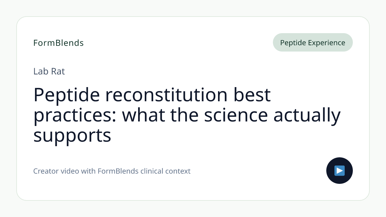 Peptide reconstitution best practices: what the science actually supports