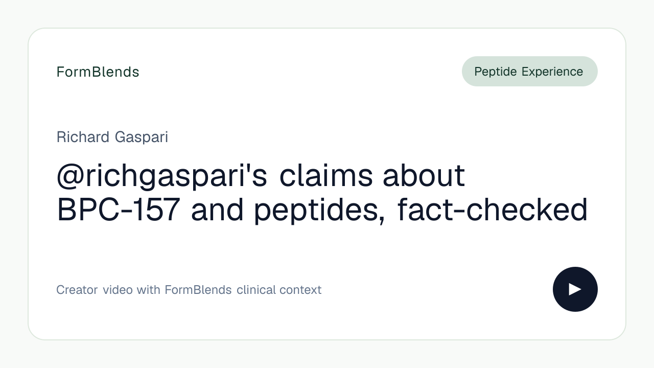 @richgaspari's claims about BPC-157 and peptides, fact-checked