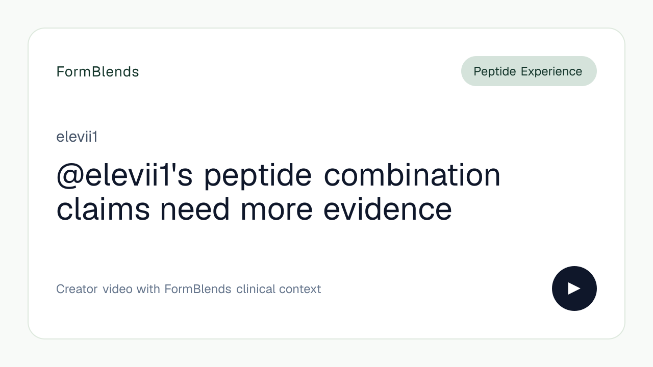 @elevii1's peptide combination claims need more evidence