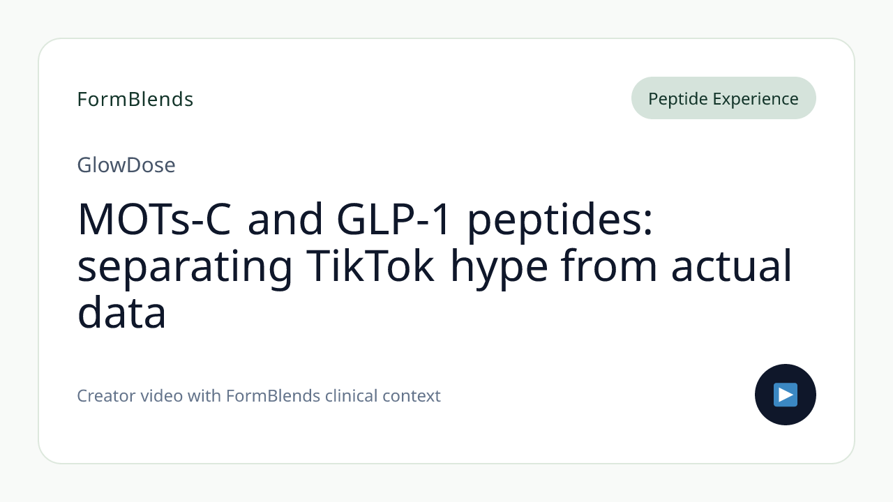 MOTs-C and GLP-1 peptides: separating TikTok hype from actual data