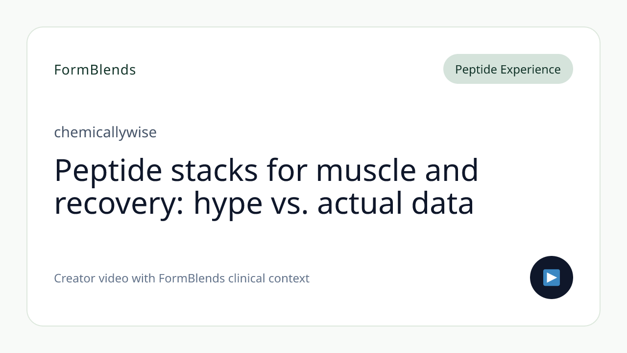 Peptide stacks for muscle and recovery: hype vs. actual data