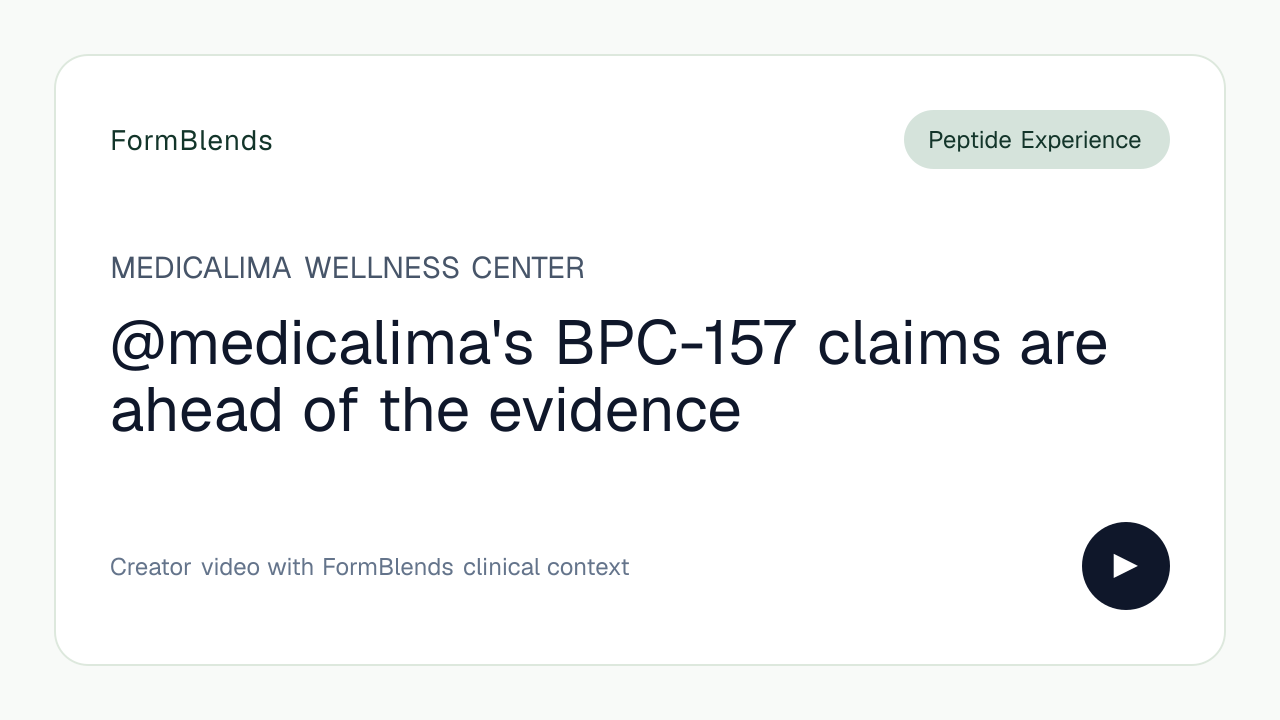 @medicalima's BPC-157 claims are ahead of the evidence