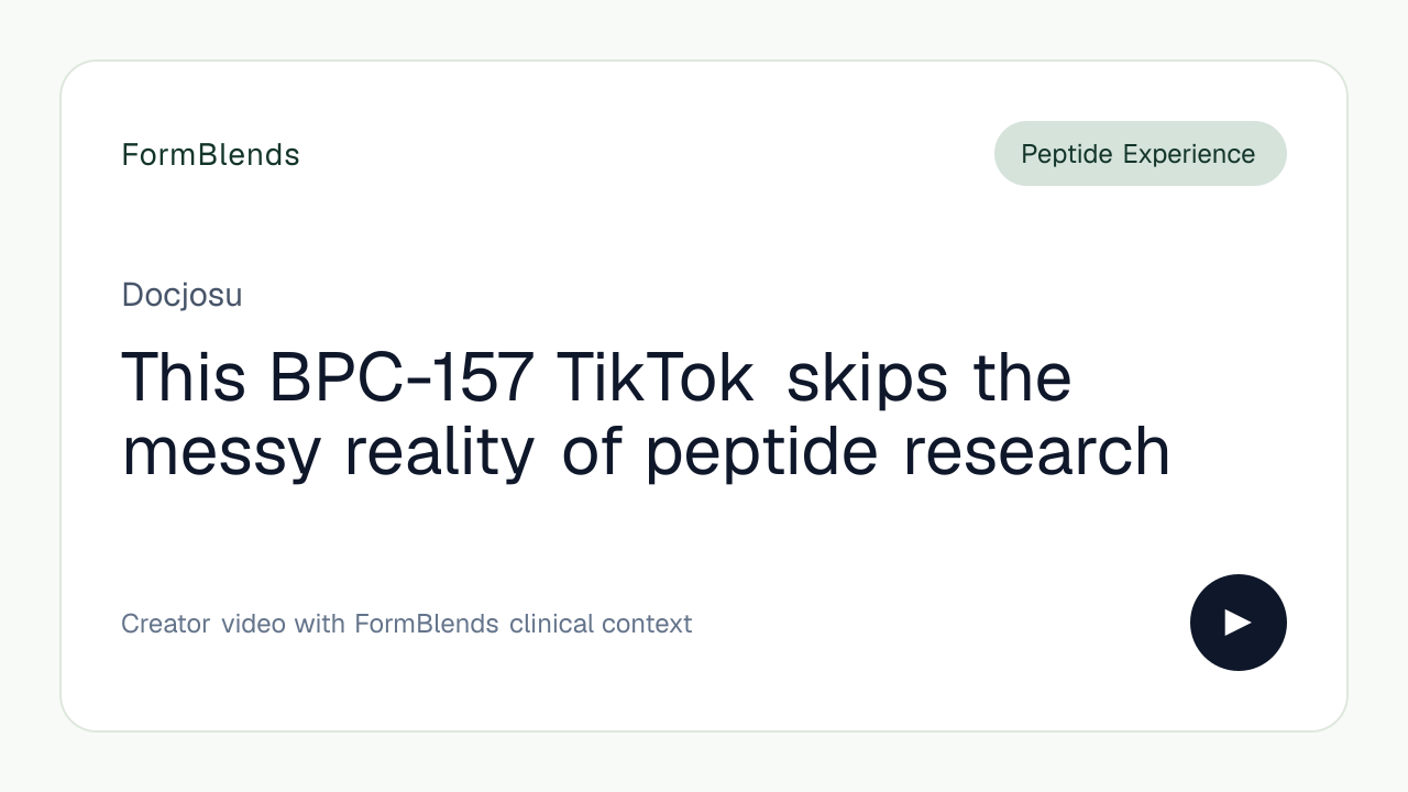 This BPC-157 TikTok skips the messy reality of peptide research