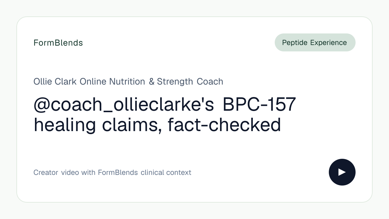 @coach_ollieclarke's BPC-157 healing claims, fact-checked
